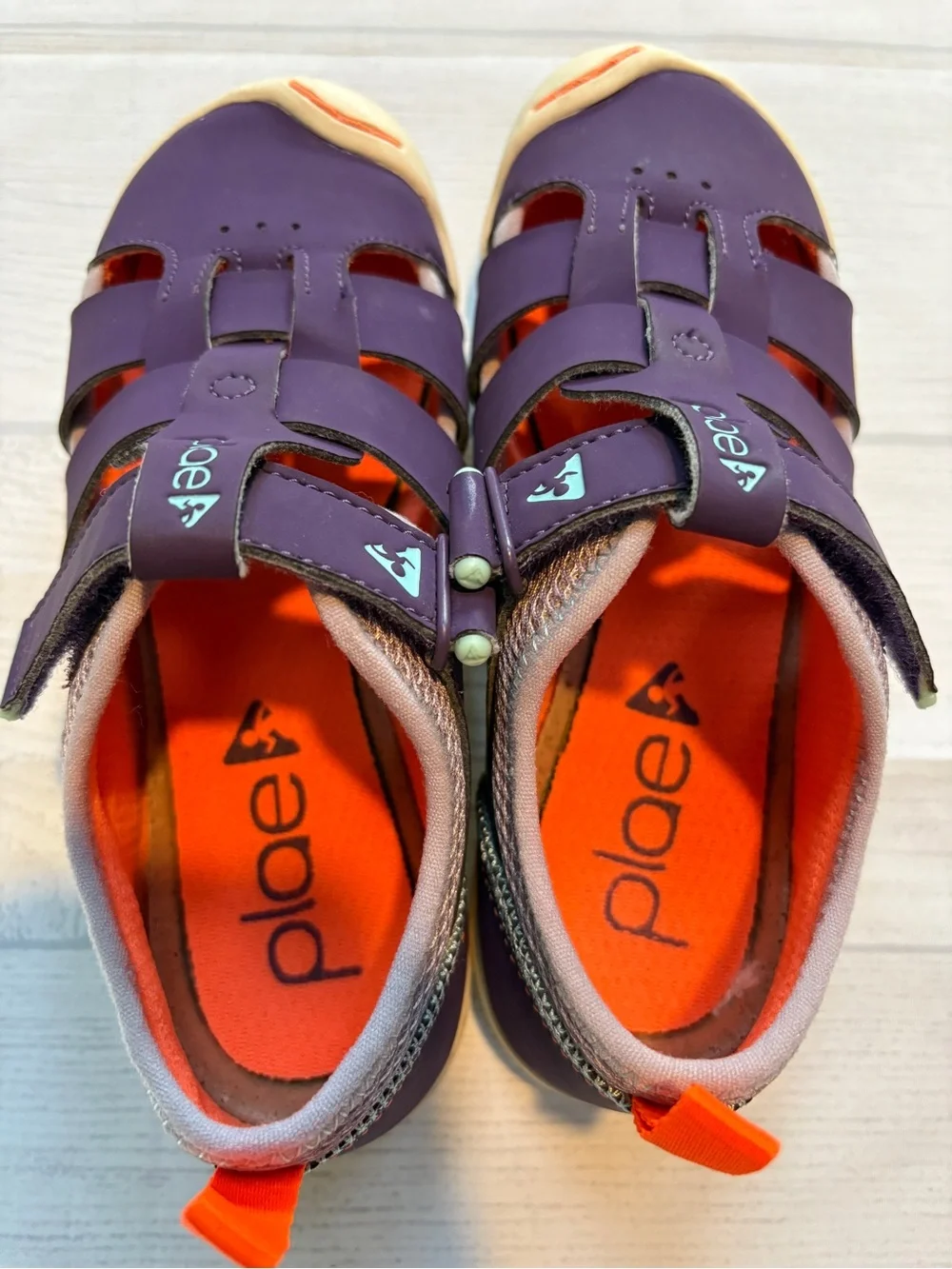 Plae Sam Purple and Orange Closed-Toe Sport Sandals